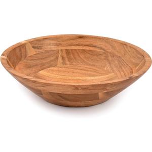 Samhita Acacia Wood Serving Bowl, Fruit Bowl, Friendly and Perfect for Salad, Vegetables and Fruit,Single Salad Bowl (10" x 10" x 3")