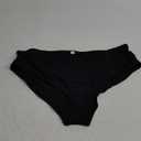 SHEKINI Women's Bikini Bottoms Ruched Black Swimsuit Tummy Control Swim Bottoms, L, Manhattan Black