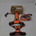 No Pull Dog Harness Adjustable Reflective Oxford Easy Control Medium Large Dog Harness with A Free Heavy Duty 5ft Dog Leash (L (Chest: 25.5"-31"), Orange Harness+Leash)