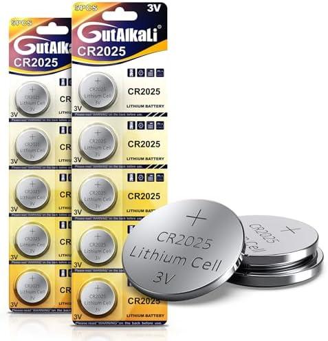 GutAlkaLi CR2025 3V Lithium Battery, CR 2025 Batteries, 20 Count