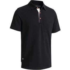 Mens Long and Short Sleeve Polo Shirts Pocket Casual Solid Cotton Blend Drop Cut Collared Polo Shirts for Men (Blue, L)