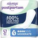 Always Discreet Postpartum Incontinence Pads, Moderate Absorbency, 57 Count