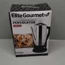 Elite Gourmet EC812 Electric 12-Cup Coffee Percolator with Keep Warm, Clear Brew Progress Knob Cool-Touch Handle Cord-less Serve, Stainless Steel