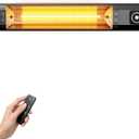 Wall-Mounted Electric Patio Heater, 34" 1500W Infrared Heater With Motion Sensor, IPX5 Waterproof, 9 Heat Level & 9H Timer, Indoor & Outdoor Heaters for Patio, Backyard, Garage, and Decks