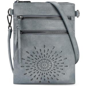 APHISON Crossbody purse for Women, Vegan Leather Sunflower Crossbody Phone Handbags with Adjustable Strap (03-blue)