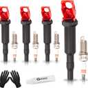 Set of 4 Upgraded Ignition Coil Park and Spark Plugs Compatible with BMW 228i 320i 328i 428i 528i xDrive X1 X3 X4 X5 Z4 Mini Cooper Countryman 1.6L 2.0L Replaces UF598 C1692