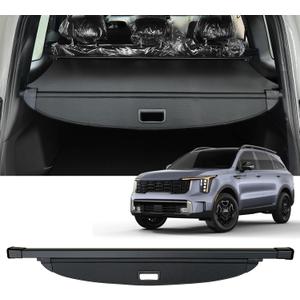 AUXKO Retractable Cargo Cover for Kia Sorento 2025 2024-2021, Trunk Cargo Cover for 2025 2024 Kia Sorento Luggage Security Shade Cover Shielding Shade Anti-Peeping Luggage Privacy Screen, Carbon Fiber