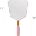 YCHMIR Handheld Mirror with HandleBarber Hairdressing Handheld Mirrorfor for Salon (Pink)