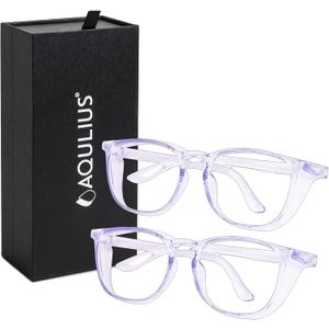 Aqulius 2 Pack Stylish Safety Glasses Goggles, Scratch Resistant, Safety Glasses for Women, Blue Light, Glasses for Nurses
