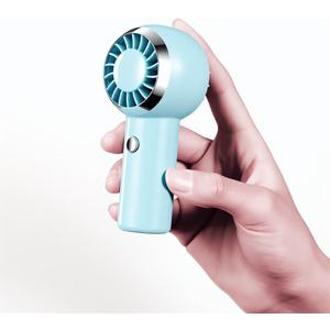 2 x Portable Handheld Mini Fan, 3-Speed Settings with 16,900 RPM High-Speed Personal Fan, USB Rechargeable, Mini Fan with Lanyard, Ideal for Makeup, Travel, and Outdoor Activities (Blue)