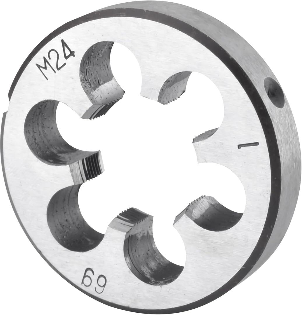 Burkit Metric M24 X 1 Round Threading Die, M24 x 1.0 Machine Thread Die Right Hand
