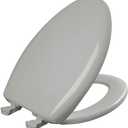 Bemis Classic Colors Slow Close Toilet Seat, Easy Clean Hinges and Durable Plastic Seat, Made in USA, Elongated, Ice Grey