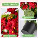 14'' Fake Plants Artificial Geraniums Flowers in Pot for Home Garden Indoor Outdoor Christmas Spring Summer Decorations (Red)