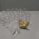 48 Pcs Plastic Potion Bottles with Caps 3.4 oz Round Sand Art Bottles Spherical Clear Plastic Containers Cocktail Ornament Balls for Halloween Christmas Party Favor (Gold, Aluminum Cap)