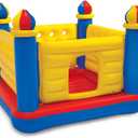 Intex Inflatable Colorful Jump-O-Lene Castle Bounce House, for 2 Kids Ages 3-6 - Large Blow-Up Indoor Outdoor Children's Bouncer Jumper Playhouse, 69"l X 69"w X 53"h