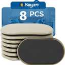 Furniture Slider, 3-1/2" x 6" Oval Heavy-Duty Furniture Movers, Reusable Carpet Sliders for Furniture, Heavy Furniture Moving Pads Moving Sliders - Protect The Surface of The Carpet (8 Pack) (Beige)