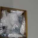 Haliwu 10 Pack White Marble Grain Cabinet Knobs, 2 Tone T-bar Black Kitchen Handles, Solid Square Dresser and Drawer Pulls