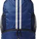 Thorza Drawstring Backpack, Water-Repellent, Shoe Compartment, Navy Blue, Large