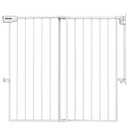 Babelio Baby Gate for Stairs, Kitchen & Doorways, No Bottom Bar| Easy Install| One-Handed Operation| Auto-Close| Hardware Mount Safety Dog Gate (White, 34" H, 29.7-46.5" W)