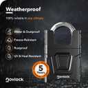 Heavy Duty Outdoor Combination Lock with 0.32" Cut-Resistant Shrouded Shackle Weatherproof High-Security Padlock with Code for Gates, Fences, Sheds, Storage Units 1-Pack, Black