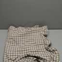 Taupe/White Plaid Ruffled Body Pillow Cover Washed Cotton Farmhouse Checkered Gingham 1 Piece Pillowcase for Living Room 20"x54" Brown