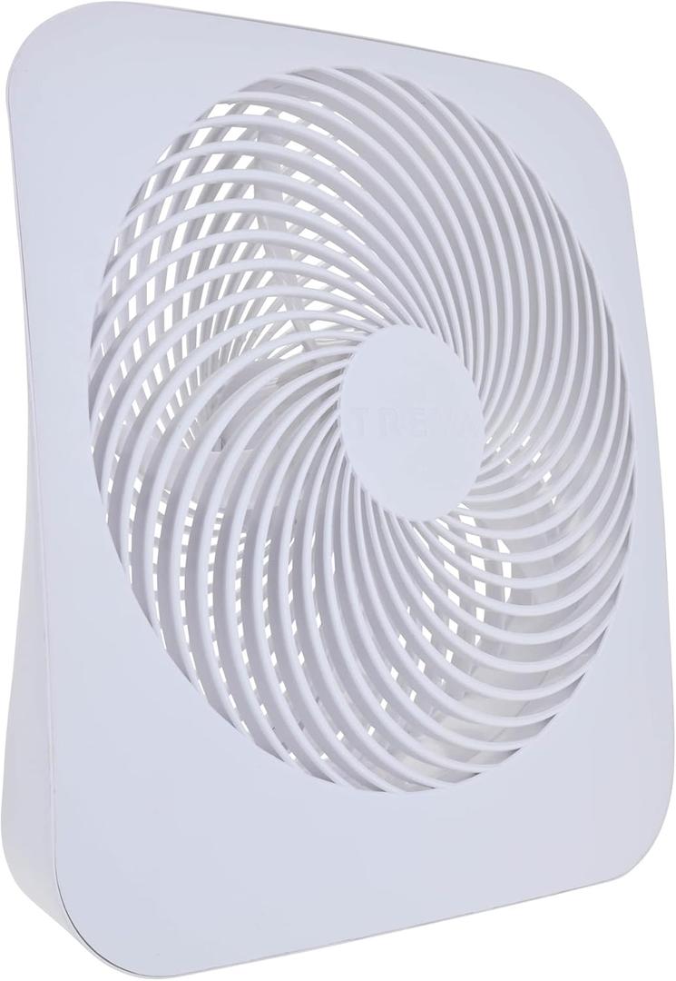 Treva 10-Inch Portable Fan, Powered by Battery and/or AC Adapter - Desk Fan Air Circulating with 2 Cooling Speeds for Personal and Travel Use (White)