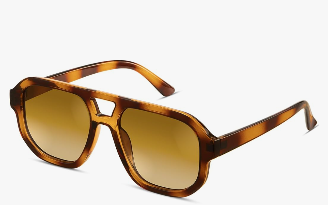 livho Trendy Polarized Square Aviator Sunglasses Women Men Square Eyewear Frame, Retro Sun Glasses for Women Men 2025 Shades