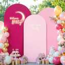 Pink Arch Backdrop Cover Set of 3 Pink Rose Red Gradient Wedding Arch Covers Spandex Backdrop Stand Cover for Birthday Party Ceremony Bridal Baby Shower Banquet Decoration 6FT 6.6FT 7.2FT