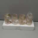 MyGift 12 oz Gold Tint Fluted Highball Drinking Glasses, Ribbed Textured Glass 6 Inch Tall Tumblers for Cocktail Beverage, Iced Coffee or Tea, Water Drink Cup, Glassware Set of 4