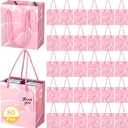 Zhanmai 80 Pcs Mini Gift Bags with Handles, 4.3 x 2.5 x 5 Inches Small Thank You Paper Goodie Bags Bulk for Birthday Wedding Baby Shower Party(Pink)