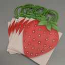 Cheerland Strawberry Gift Bags Fruit Party Favor Bags Goodie Tote Treat Paper Bags for Strawberry Shortcake First Birthday Picnic Summer Berry Theme Baby Shower Classroom Tropical Party Supplies 8pcs