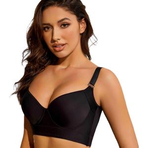 Push Up Bras for Women Daisy Bra Bras for Back Fat Sexy Comfortable Back Smoothing Bra (40D, Black)