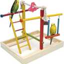 Penn-Plax Bird Life Wooden Playpen  Perfect for Parakeets, Lovebirds, Parrotlets, Cockatiels, and Green Cheek Conures  Medium
