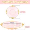 100PCS Clear Pink Plastic Bowls - 12 oz Pink Gold Disposable Salad Bowls - Heavy Duty Disposable Soup Bowl - Fancy Plastic Ice Cream Bowl for Weddings Parties Dinners Picnics