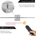 KARTOOSH Battery Operated Wall Sconces with Remote Control, Dimmable Wall Sconces Set of Two, 350°Rotate, 3000K LED Chrome Wireless Wall Light for Living Room, Hallway, Bedroom, 28.3 Inch (2 Pack)