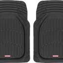 Motor Trend -2 Piece Front Car Floor Mats- Black FlexTough Contour Liners-Deep Dish Heavy Duty Rubber Floor Mats for Car SUV Truck & Van-All Weather Protection, Universal Trim to Fit