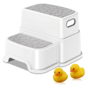 Toddler Step Stool,2 Step Stools for Kids with Anti-Slip Surface and Rubber Bottom, Kids Step Stool Poop Stool for Toilet Potty Training, Bathroom, Kitchen (Include 2 Ducks)