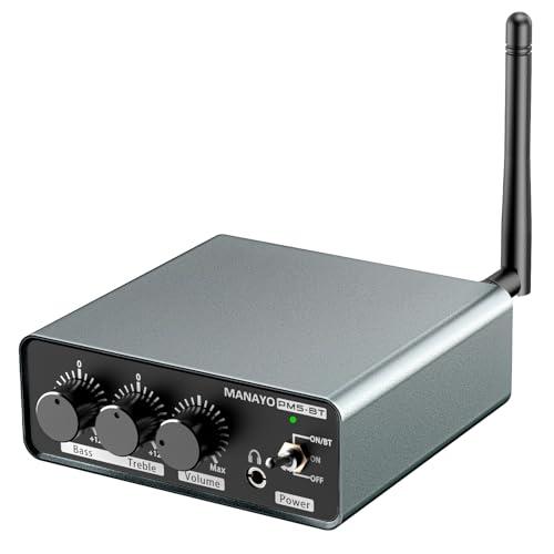 Phono Preamplifier for Turntable with Bluetooth 5.3 Transmitter, Hi-Fi Stereo Audio Preamp with Bass Treble EQ, Phono/Line Mode Switch for Turntables, BT Speaker & Headphone