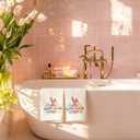 2 Pcs Easter Hand Towels for Bathroom Eggs Easter Bath Towels Beige 100% Cotton Jacquard Embroidered Decorative Gift Set Kitchen Decor Home Accessories