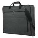 Matein Garment Bag for Travel, Suit Bag with Shoulder Strap for Suits and Dresses,  Polyester Fabric, Exterior/Interior Pockets, Leather-reinforced Corners, Trifold, Black