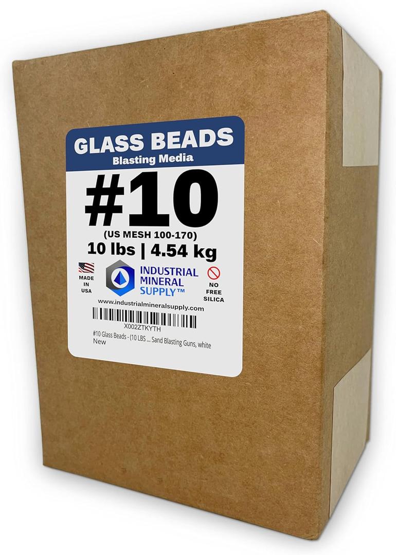 #10 Glass Beads - (10 LBS or 4.54 kg) - Blasting Abrasive Media (Fine) - 100-170 US Mesh for Blast Cabinets or Sand Blasting Guns