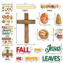 8 x Fancy Land Thanksgiving Jesus Christian Bulletin Board Decoration Fall Pumpkin Maple Cross Cutouts for Autumn Classroom School Wall Door Decor