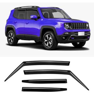 Rain Guard 4-Piece for 2015-2021 Jeep Renegade Windows Visor Shield Shade Smoke 94368