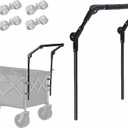 Camper Wagon Push Handle Attachment - Foldable Garden Carts Replacement for Outdoor Grocery Trolley, Not Include Cart
