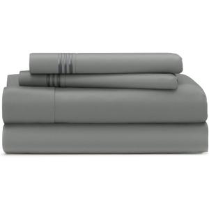 Cosy House Collection Everyday 1500 Series Bed Sheet Set - Ultra Soft & Cool Hotel Luxury Bedding - Deep Pocket - Wrinkle, Stain and Fade Resistant - 4 Piece Set (Queen, Charcoal