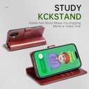 Wallet Case for iPhone 17 with Credit Card Holder,PU Leather Folio Flip Kickstand Protective Shockproof Cover for Apple 17 Phone Case (Brown, for iPhone 17-6.3'')