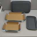 8-Piece Deep Glass Baking Dish Set with Plastic lids,Rectangular Glass Bakeware Set with Lids, Baking Pans for Lasagna, Leftovers, Cooking, Kitchen, Freezer-to-Oven and Dishwasher, Gray