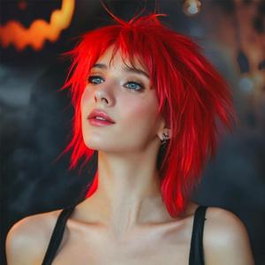 Short Red Wigs for men Anime Cosplay Wig Red Short Wig Shaggy Fluffy Straight Synthetic Hair Wigs for Halloween Costumes Cosplay Party Use