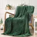 Fleece Throw Blanket, Super Soft Flannel Cozy for Adults, Washable Lightweight for Couch, Sofa, Bed, Office, Warm Plush for All Season, Green, 50"×60"
