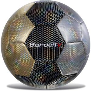 Soccer Ball - Premium Boy and Girl Official Match Ball with Cool Reflective Iridescent Rainbow Hex Pattern, Durable, Indoor, Outdoor, Training, Practice, Playtime and Games (Size 3)